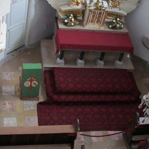 Platz des Brautpaares in der Kapelle                               