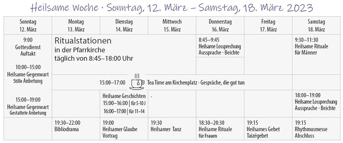 Übersicht Heilsame Woche 2023