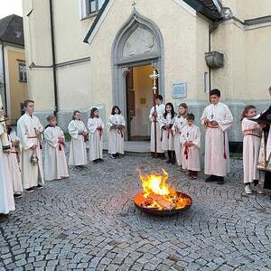 Die Wiehe des Osterfeuers