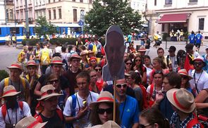 Die Oberösterreich-Gruppe mit dem Papp-Papst