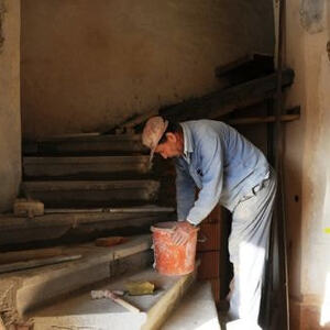 Stiege mauern, Pflasterung