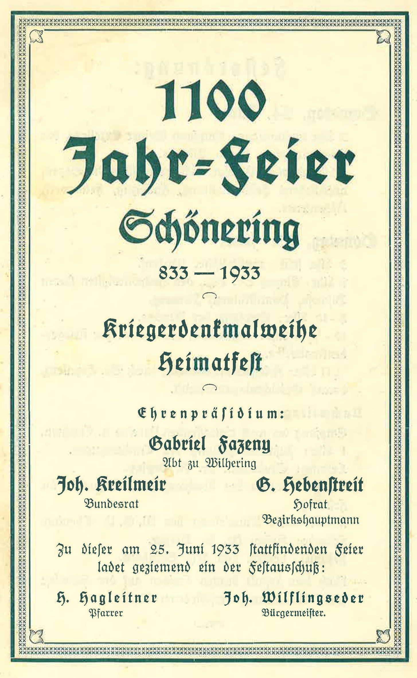 1100 Jahrfeier Schönering / © Pfarrarchiv der Pfarrgemeinde Schönering