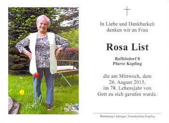 Rosa List / © Pfarrgemeinde Kopfing Rosa List
