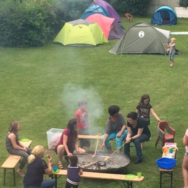 Zelten im Pfarrgarten