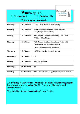 Wochenplan