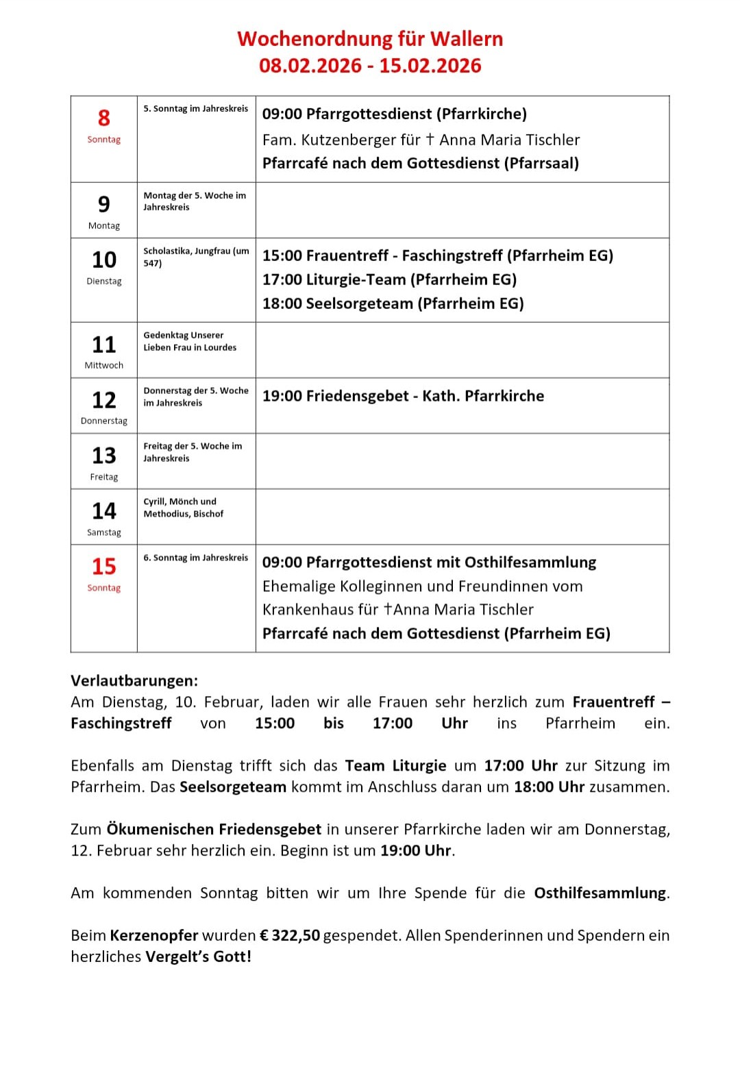 08.02.2026 - 15.02.2026