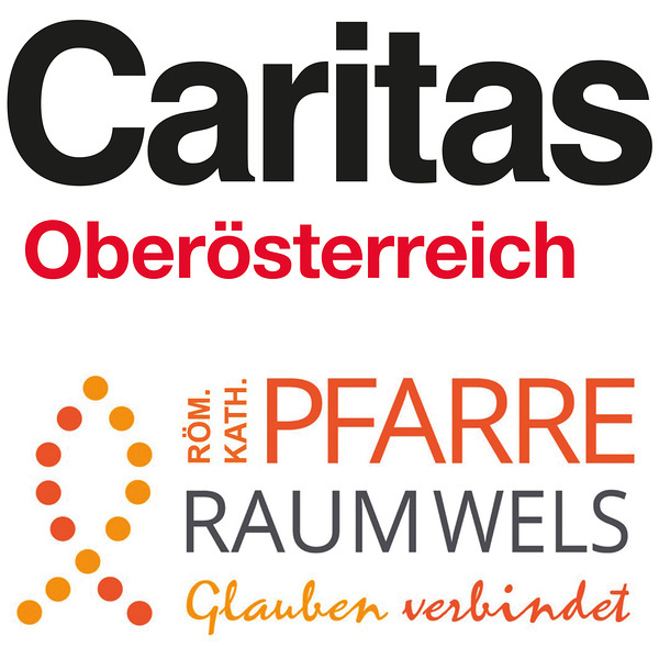 Logo Caritas OÖ und Pfarre Raum Wels