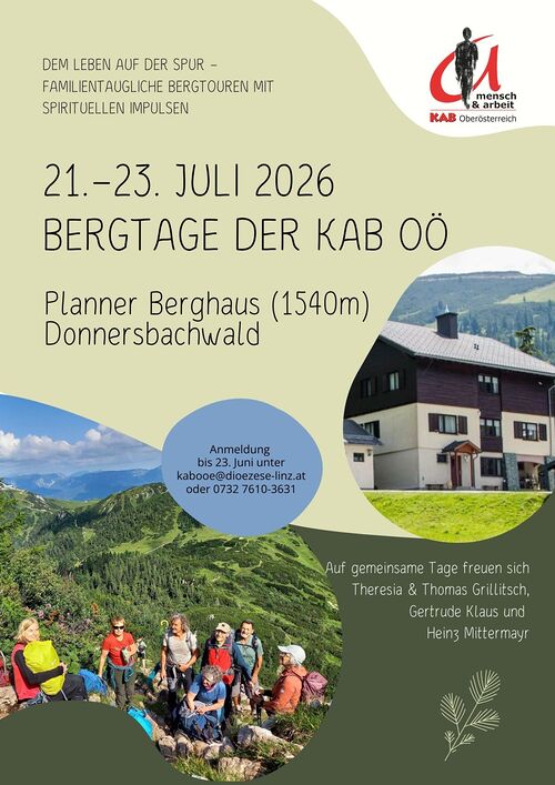 Einladung Bergtage