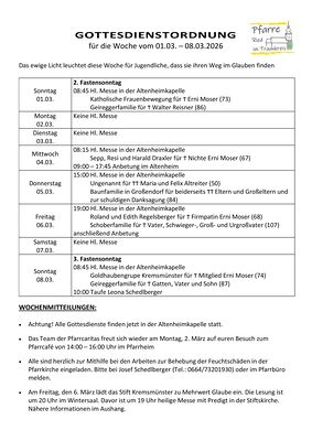 KW 9 01.03. - 08.03.2026