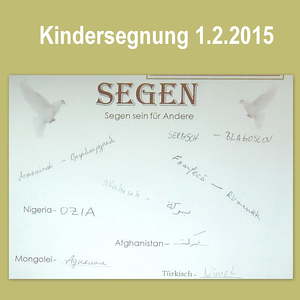 Kindersegnung 2015 in der Stadtpfarrkirche Urfahr mit dem Kindergarten Schwalbennest.