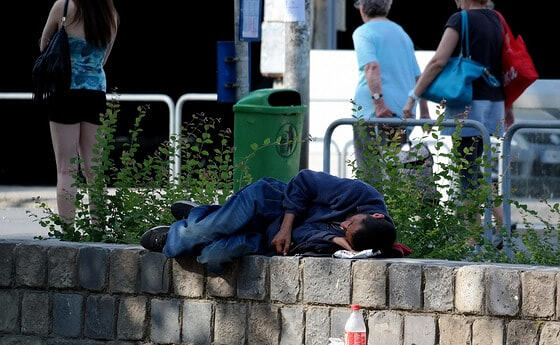 Obdachlos in Linz Bahnhof