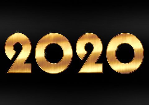 2020 in goldener Schrift