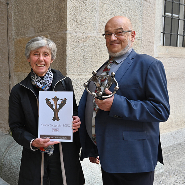 Marianne und Gerald Fraundorfer bei der Solidaritätspreisverleihung 2020