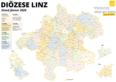 Karte mit allen neuen Pfarren