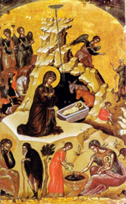 Weihnachtsikone Geburt Christus / Heilige Metropolis