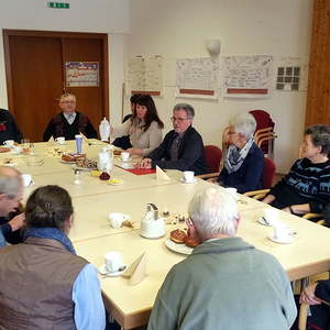 Obm. Franz Eckerstorfer berichtete über das Pfarrleben und die Aktivitäten 'seiner' KMB.
