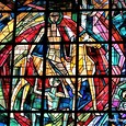 Heiliger Martin Glasfenster der Pfarrkirche Traun St. Martin