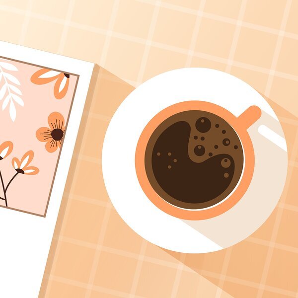 gezeichnete Kaffeetasse von oben