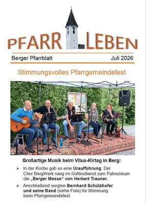 Titelbild Pfarrzeitung Berg/Krems  Juli 2026
