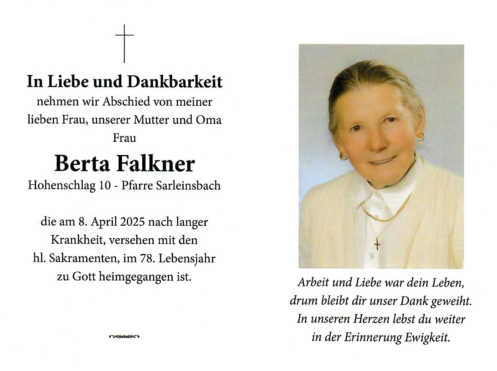 Berta Falkner / Pfarre