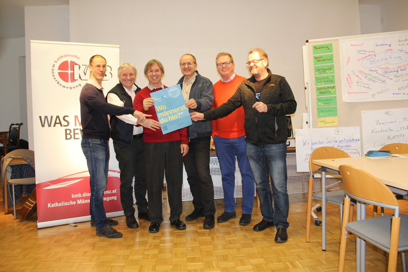Diözesanreferent Wolfgang Schönleitner, stv. Diözesanobmann Hans Kirchner, Diözesanobmann Bernhard Steiner, KMB-Referent Wolfgang Bögl,  Sei So Frei Vorsitzender Peter Riegl, KAÖ Präsident Ferdinand Kaineder