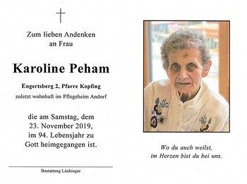 Karoline Peham / © Pfarrgemeinde Kopfing Karoline Peham