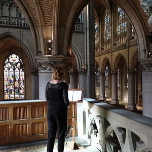 Ensemble CLARISSMA bei der Probe für den Raumklang 2018 im Linzer Mariendom