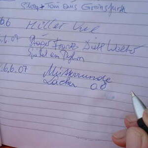 Eintrag ins Gipfelbuch