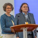 Moderatorin Christine Haiden und der Sprecher der Diakone in der Diözese Linz und auf Österreich-Ebene Alexander Niederwimmer