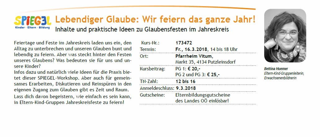 Elternbildungs Kurs - Lebendiger Glaube