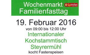 Familienfasttagaktion am Wochenmarkt