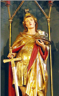 Hl. Romanus / Sepp Huber, St. Roman Detail vom Hochaltar