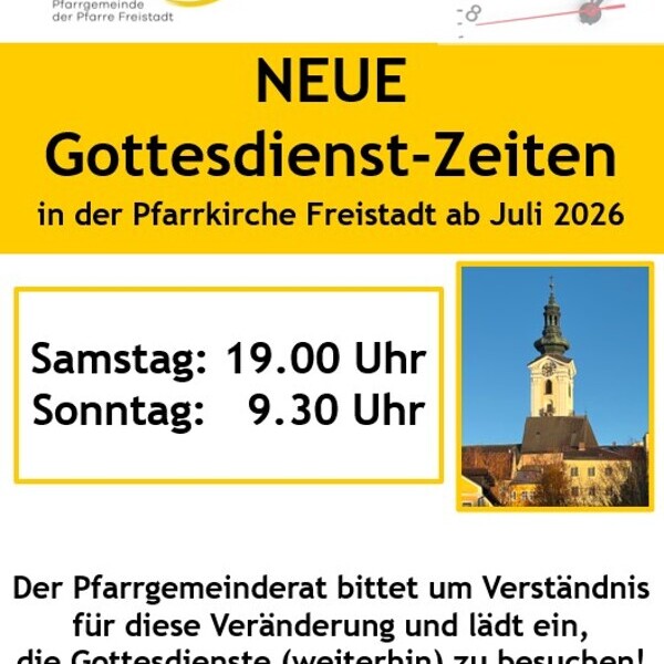 Neue Gottesdienstzeiten