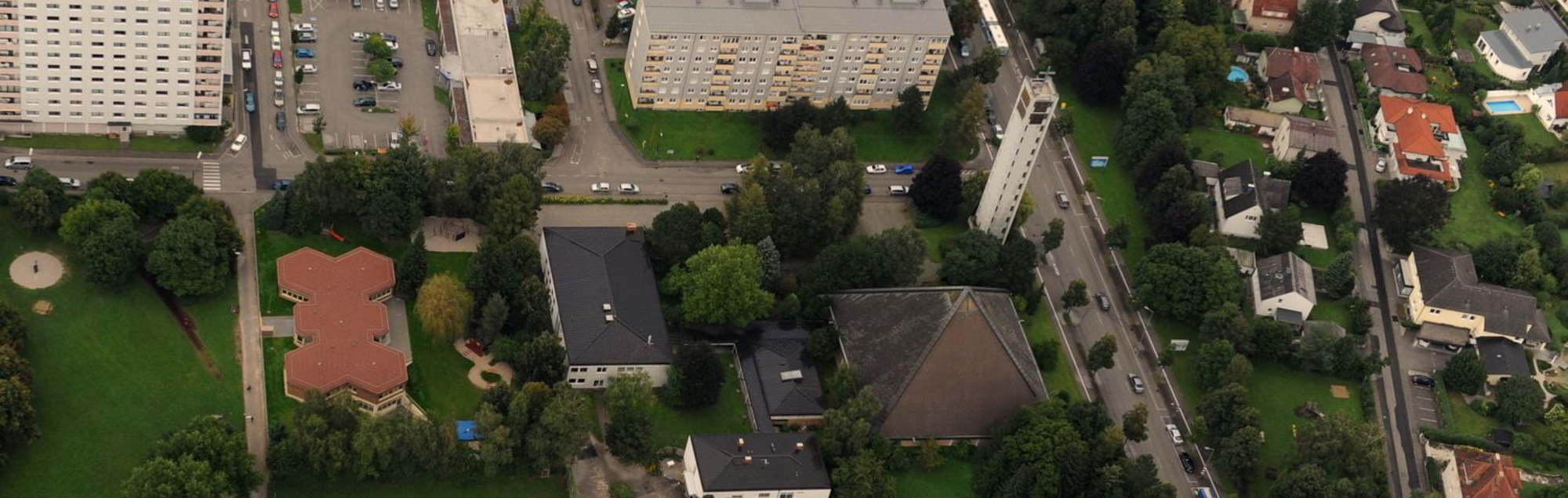 Luftaufnahme Pfarre Wels-St. Stephan
