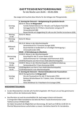 KW 18 26.04. - 03.05.2026