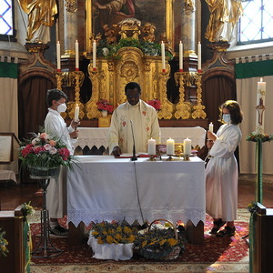 Verabschiedung Kaplan Kinsley, Kräuterweihe und Goldhauben Einladung