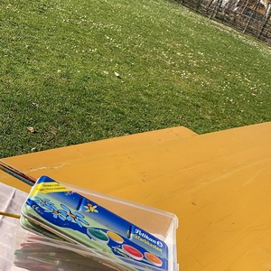 Auch draußen wurde gemalt