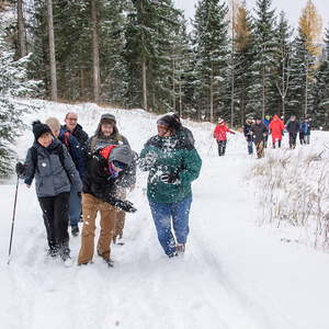 Bischofs Visitation Dekanat Weyer, Wanderung, Visitation mit den Mitgliedern der Pastoralkonferenz Dekanat Weyer in Trattenbach im SchneeFoto: Jack Haijes