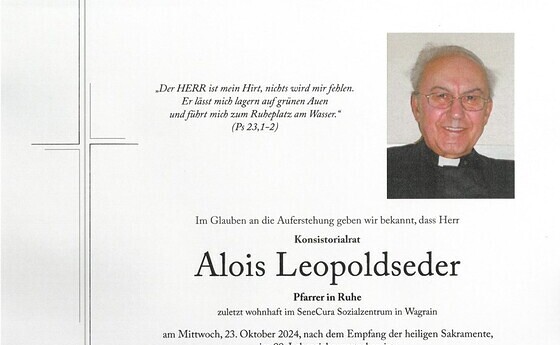 Pfarrer Leopoldseder verstorben