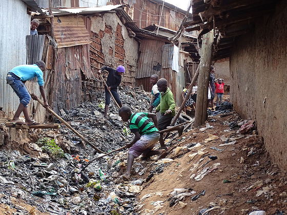 Im Mukuru-Slum von Nairobi/Kenia