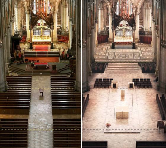 Mariendom Altarraumgestaltung - alt neu