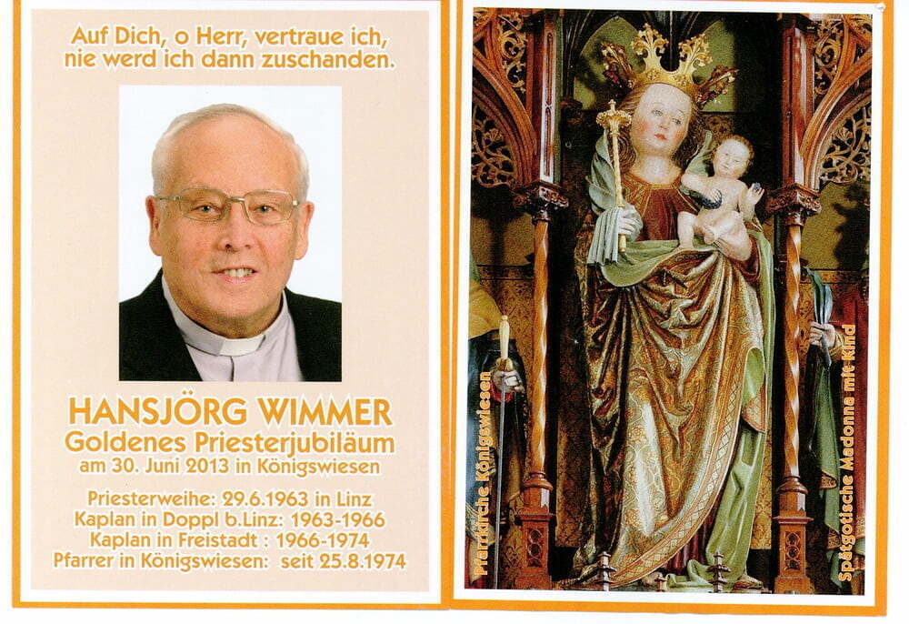Goldenes Priesterjubiläum - Pfarrer Hansjörg Wimmer