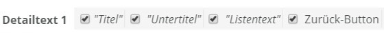 Detailtexteinstellungen