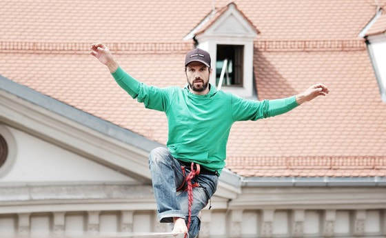 Slackliner Christian Waldner 