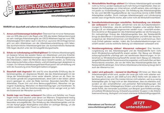 Flyer Arbeitslosengeld rauf