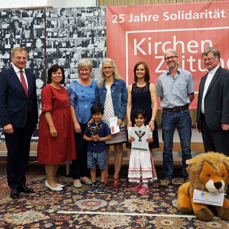 Ehrenamtliche Flüchtlingshelfer:innen Pabneukirchen bei der Solidaritätspreisverleihung 2018