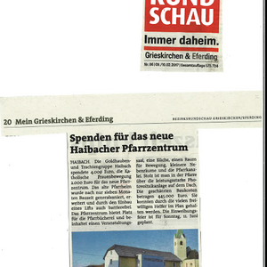 Spenden für das neue Pfarrzentrum