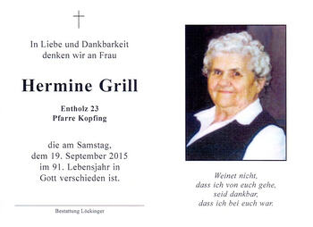 Hermine Grill / © Pfarrgemeinde Kopfing Hermine Grill