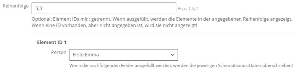Persongruppierung Beispiel