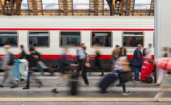 Ankunft am Bahnhof